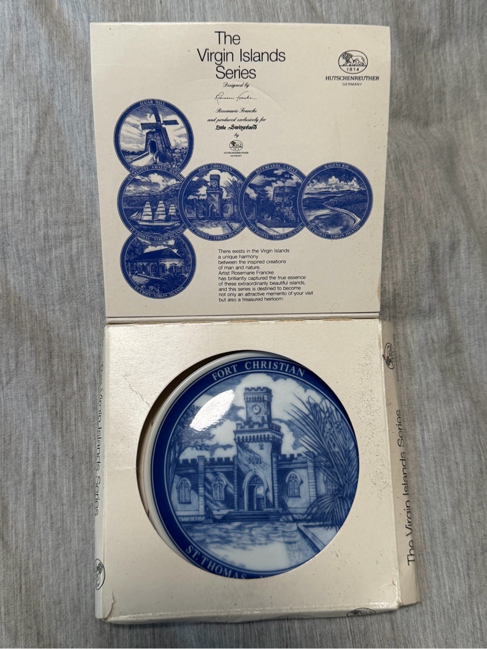 Vintage Hutschenreuther Fort Christian St. Thomas Virgin Islands Plate w/ Box